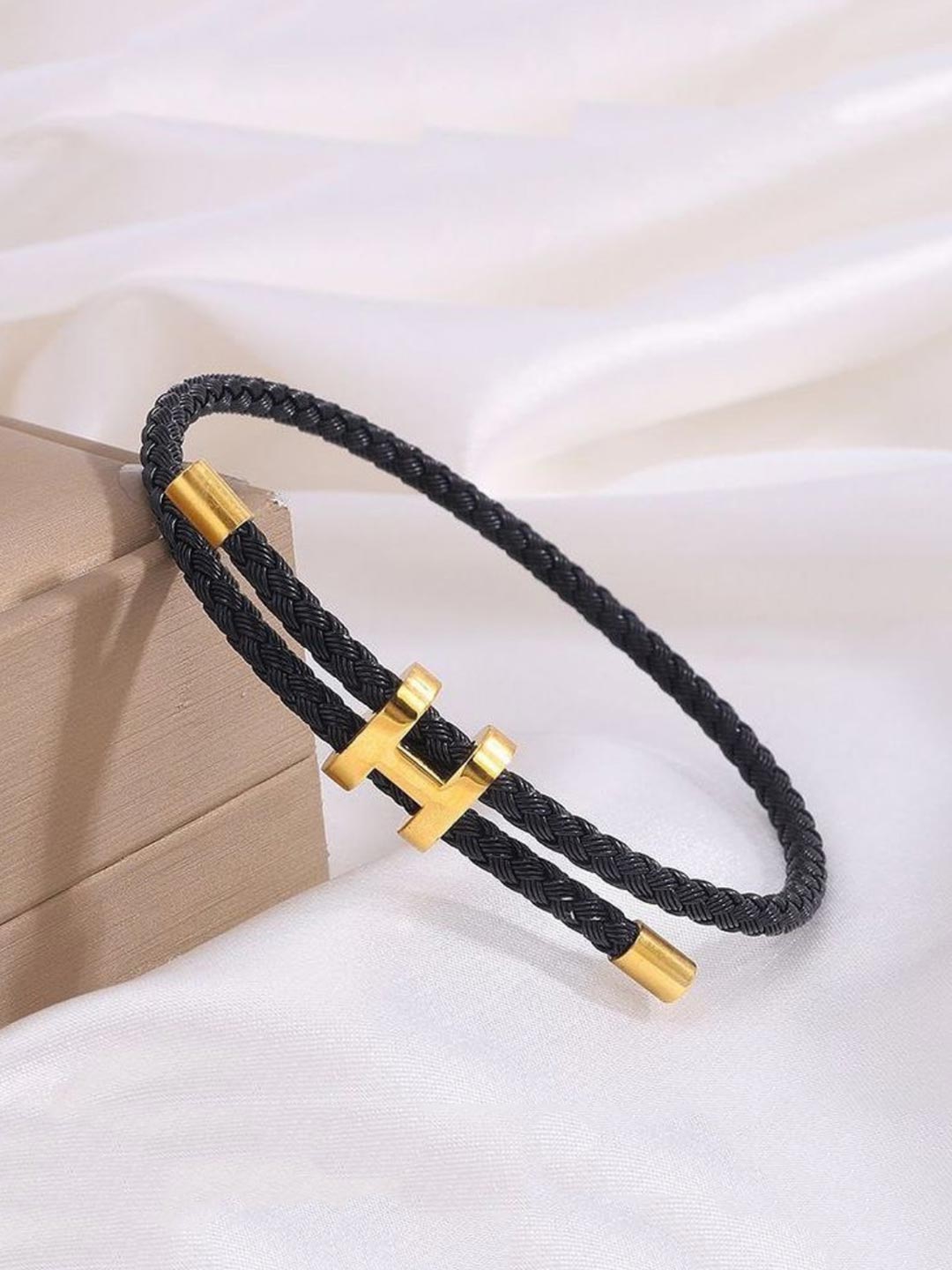 Harmony – Gold Black Rope Bracelet